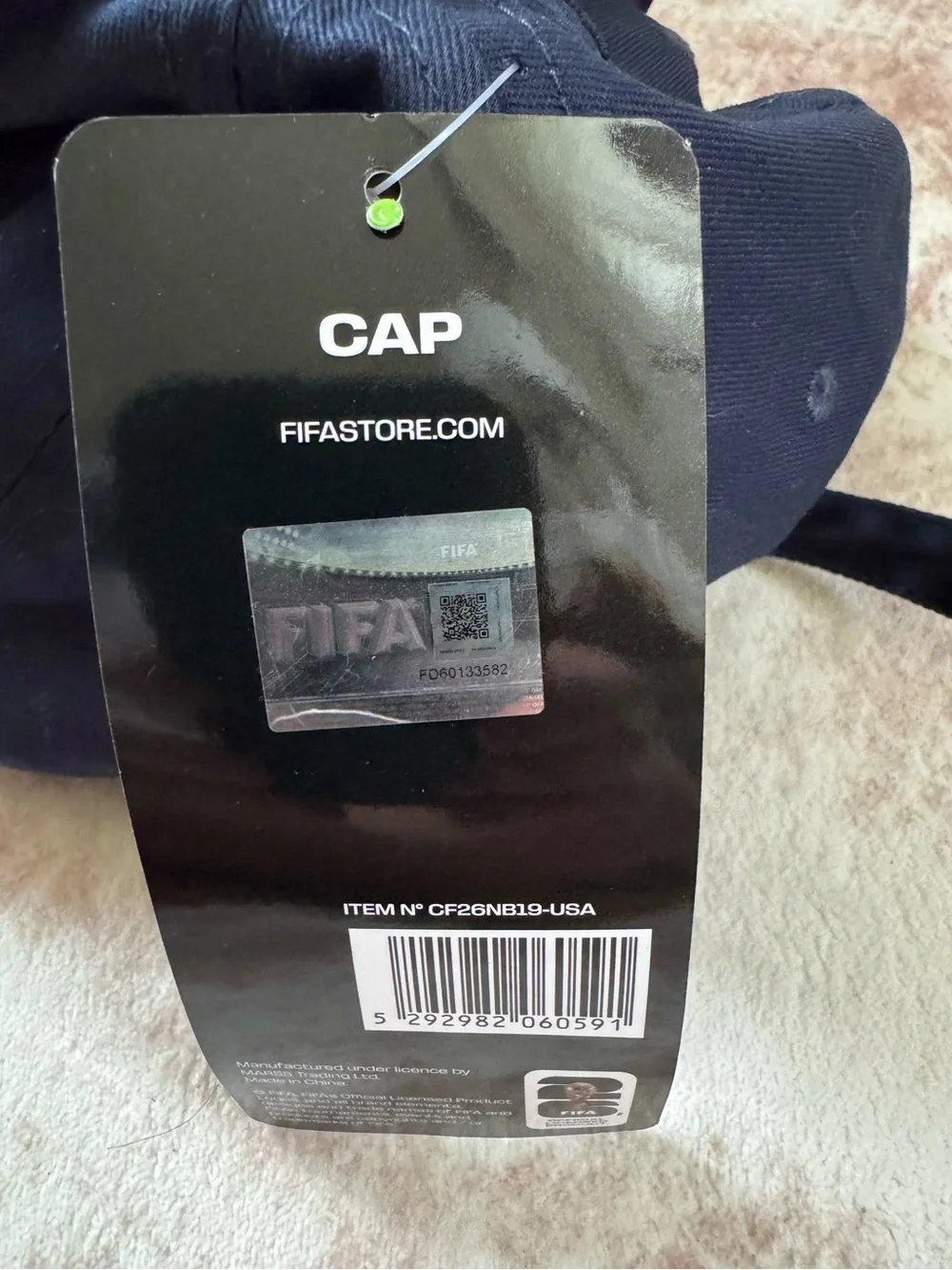 Bundle of 2 USA Official FIFA World Cup Baseball Hats - Navy and Denim NWT